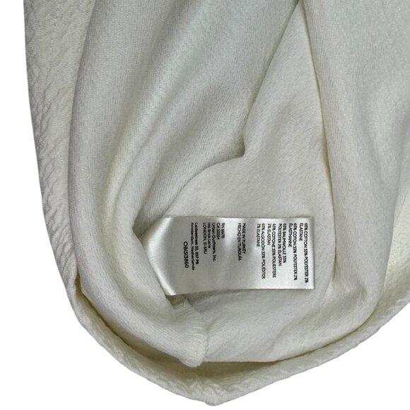 Maeve by Anthropologie Textured White Wrap Mini Skirt Size L  Button Detail NWT - Picture 7 of 8